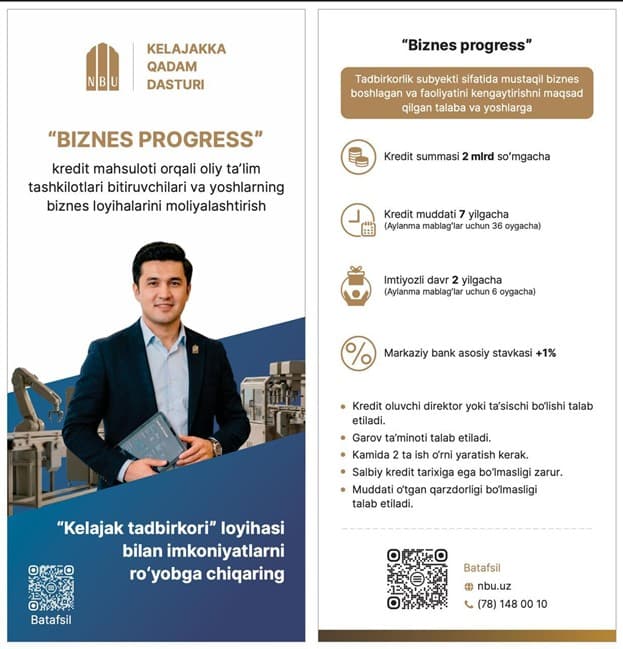 Milli Banka'nın “Biznes progress” kredisi broşürü