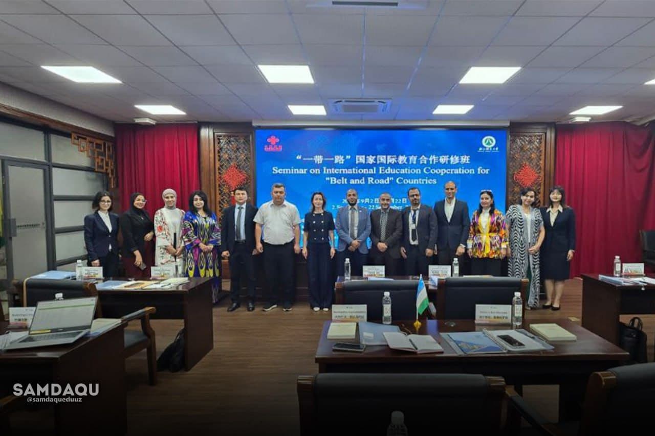Dean of Students Sherzod Bozorov at the training seminar in China