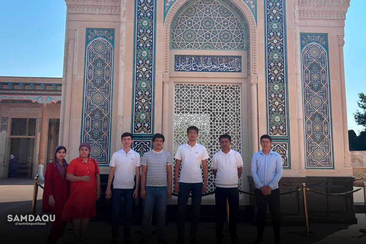 Students at a holy site